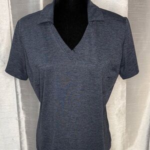 Lady Hagen V Neck Polo Top Golf Travel Short Sleeve Collar Stretch  Women’s M